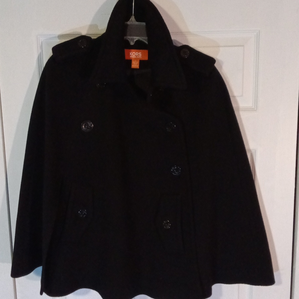 Michael Kors Classic Black Cape Coat
